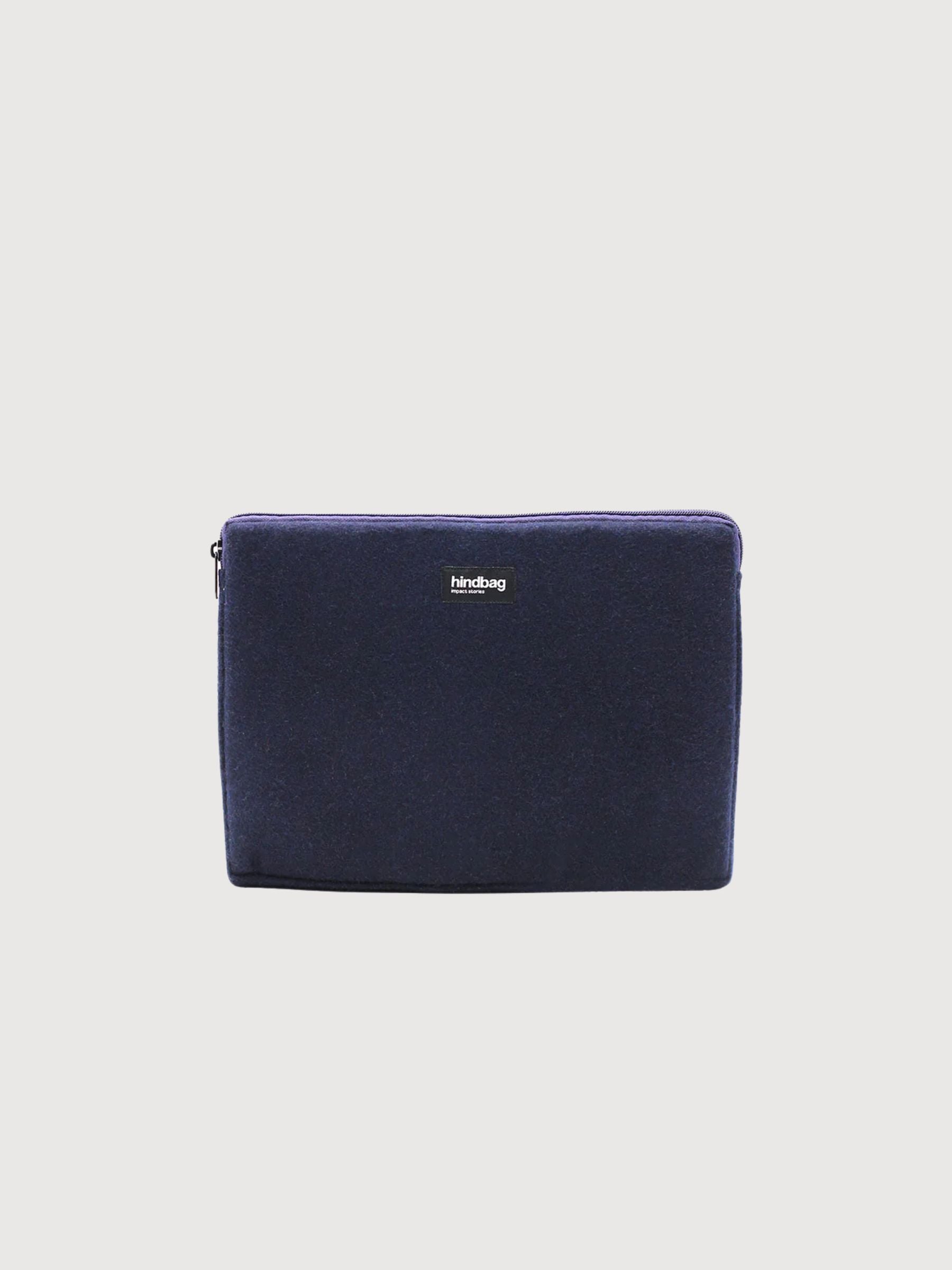 Navy recycled wool computer bag Ava S 13"| Hindbag