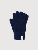 Blue Mora woman’s gloves by RIFÒ, stylish and cozy Anita gloves with textured knit pattern for cold weather.