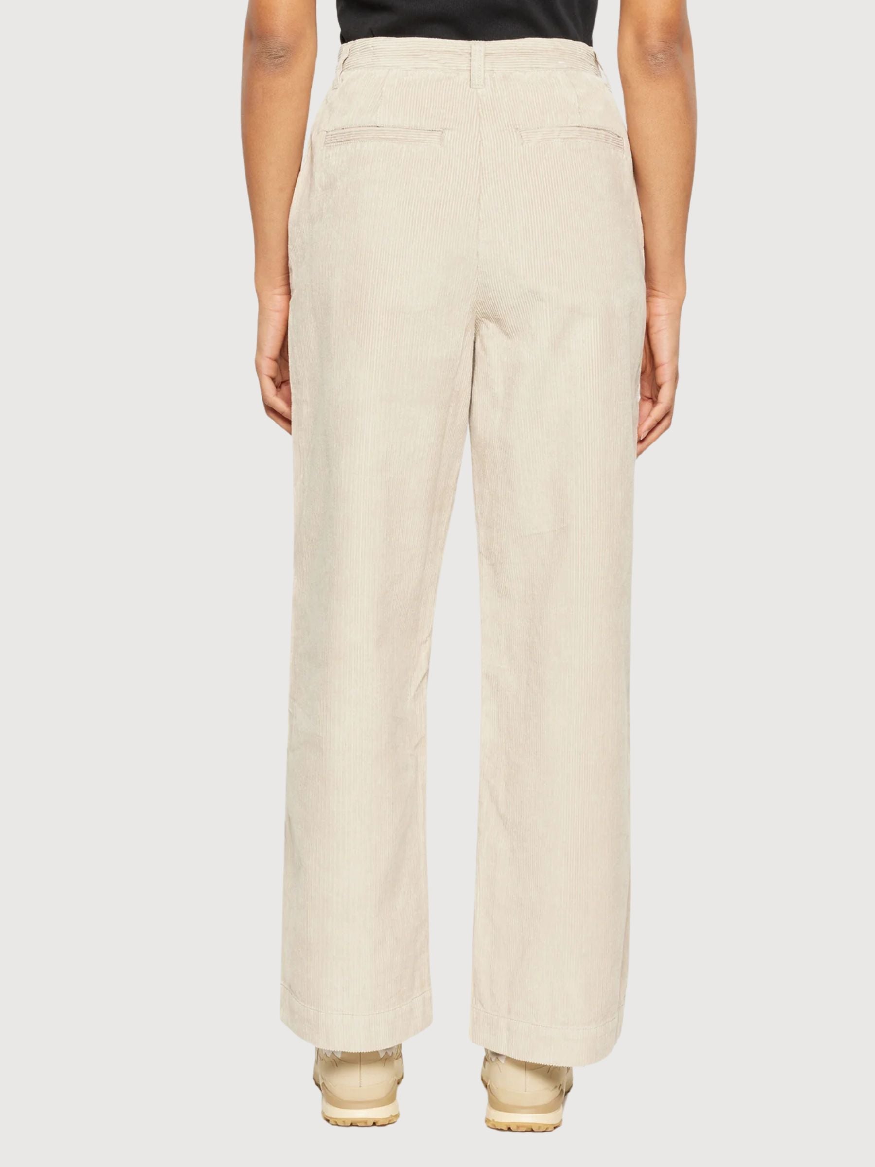 Posey Pantaloni gamba larga velluto Beige Donna | Knowledge Cotton Apparel