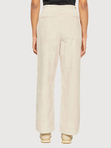 Posey Pantaloni gamba larga velluto Beige Donna | Knowledge Cotton Apparel