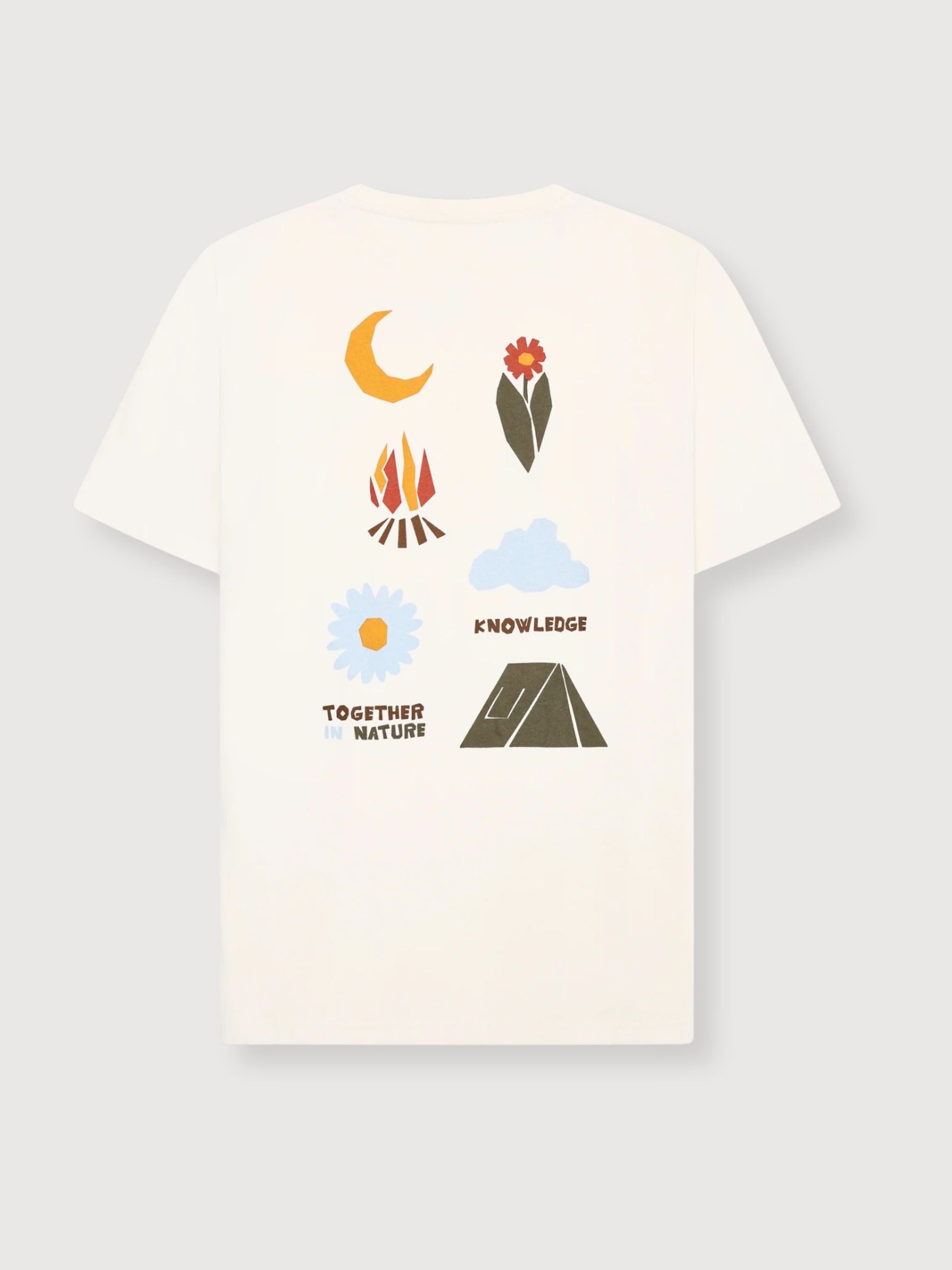 T-Shirt mit regenerativem Bio-Baumwoll-Rückendruck | KNOWLEDGE COTTON APPAREL