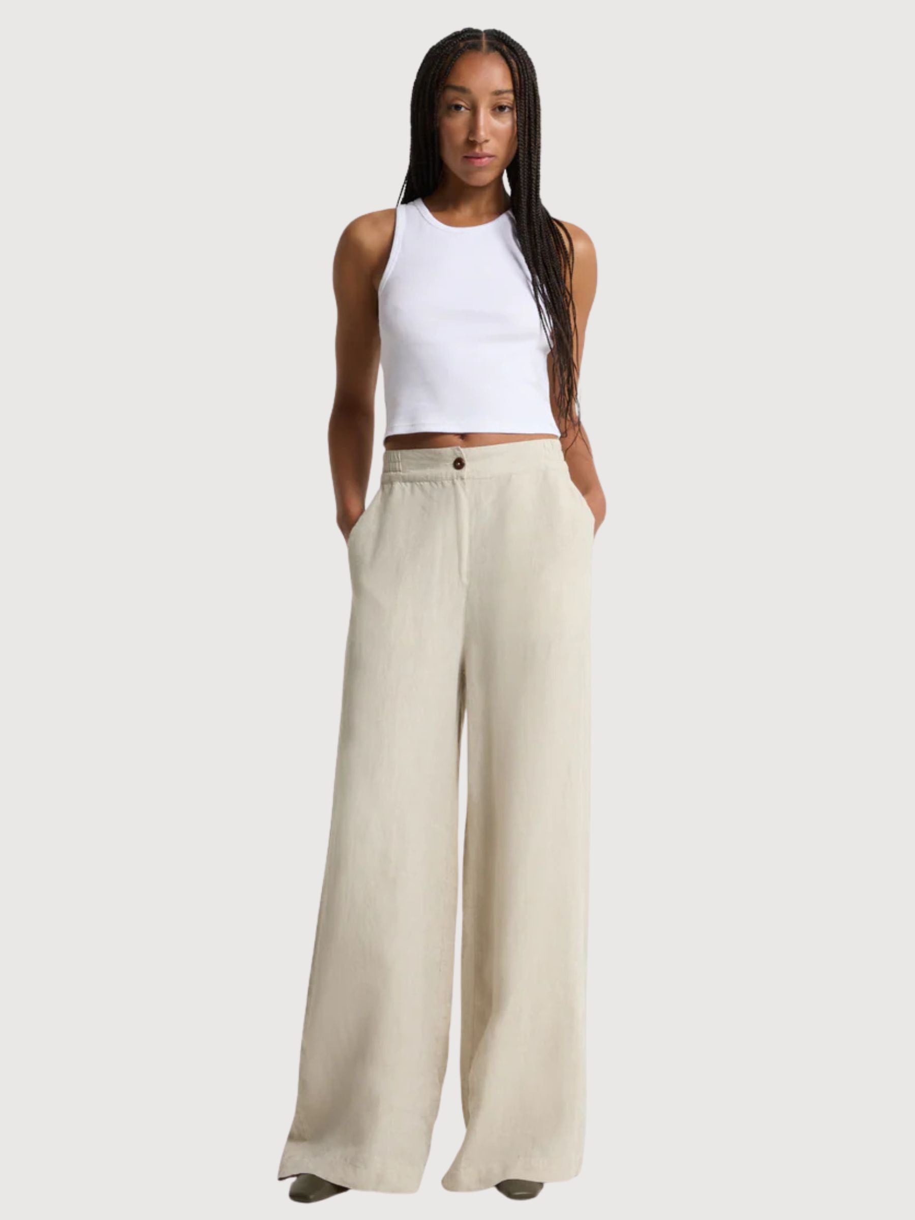 Lilian Trousers Undyed Linen | King Of Indigo