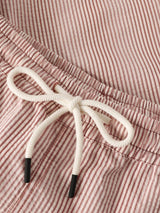 Badeshorts aus Seersucker mit Streifen bis Mitte Oberschenkel | KNOWLEDGE COTTON APPAREL