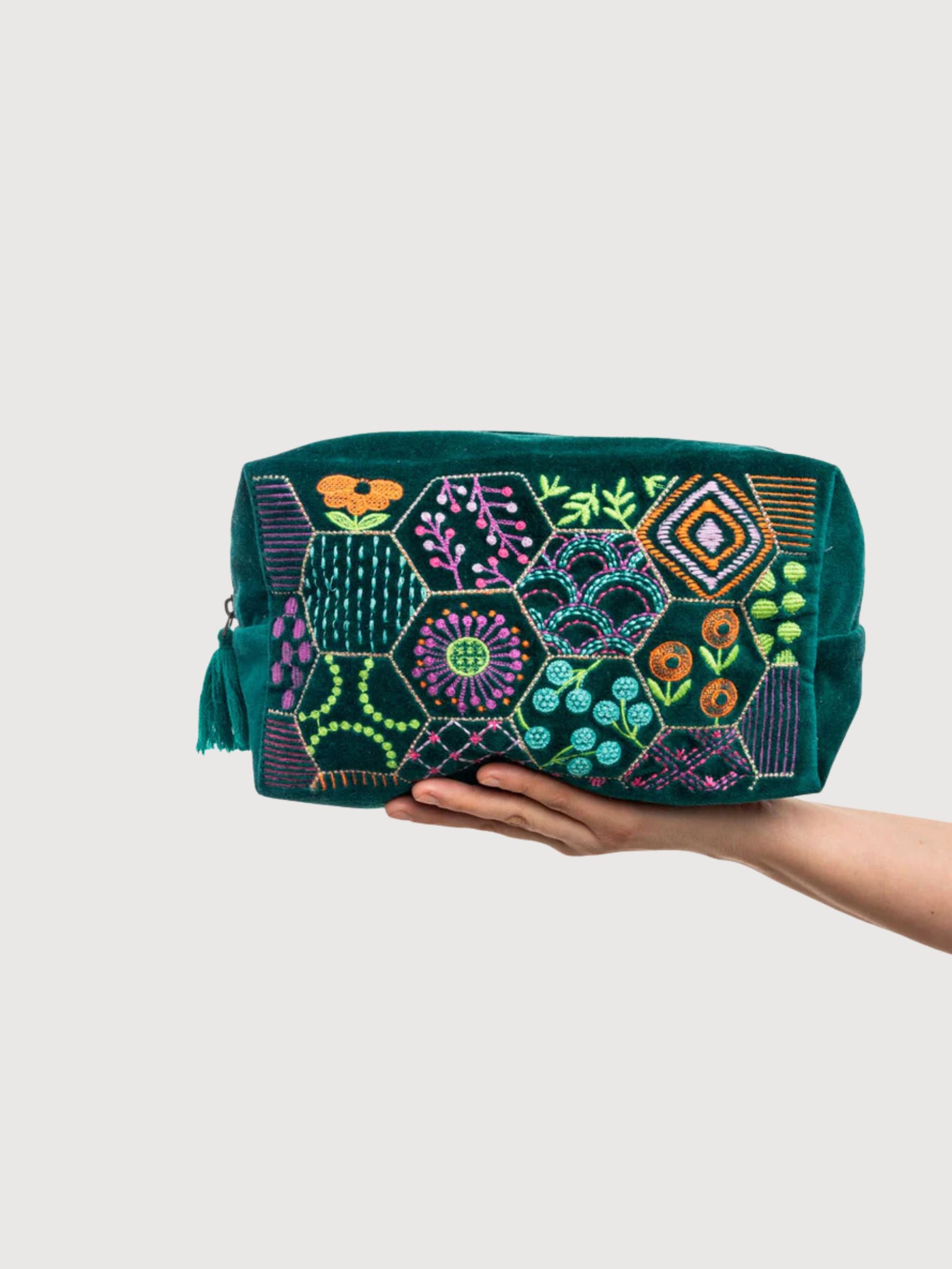 Kosmetiktasche VELVET BLOOM ART bunt | Tranquillo