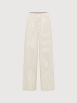 Trouser Striped White/Black Gots Cotton | Lanius