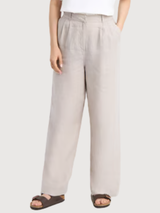 Pants Vickleby Linen Ecru Woman | Dedicated