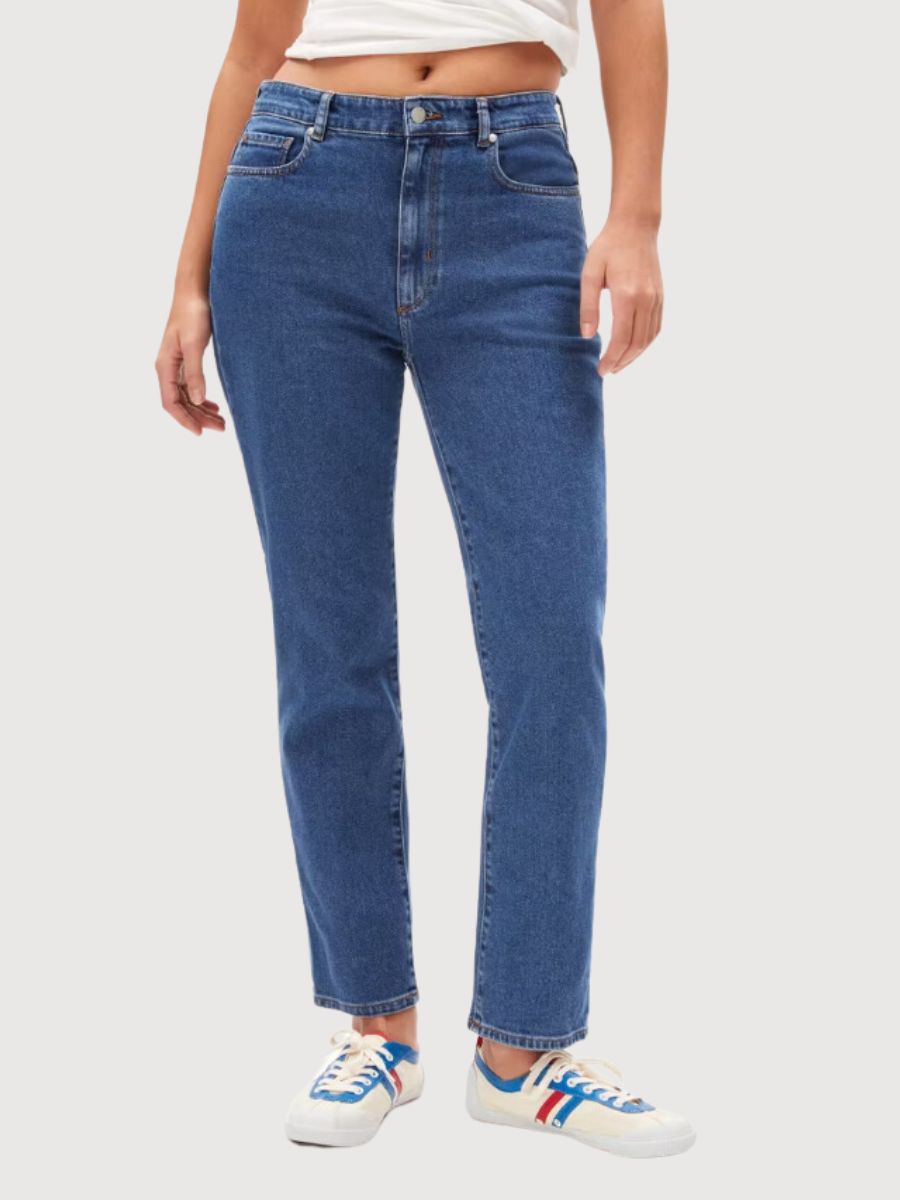 Lejaani High Waist Jeans Blue Base in Cotone Organ | Armedangels