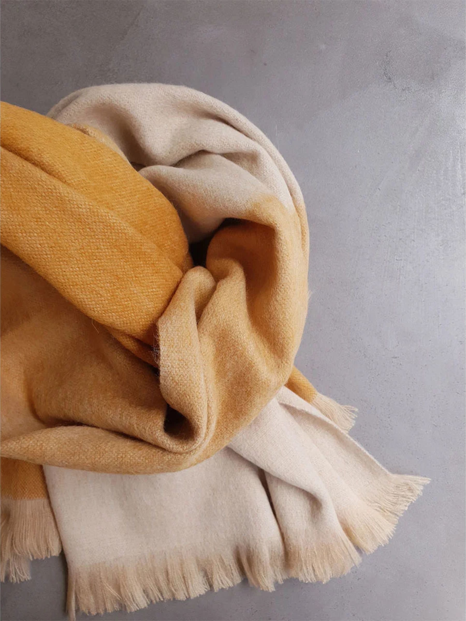 Alpaca Scarf Brushed Ombre Desert Gold | Bufandy