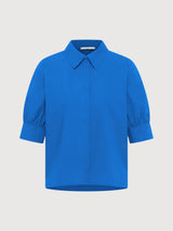 Bluse mit Puffärmeln aus Lapis-Baumwolle | Lanius