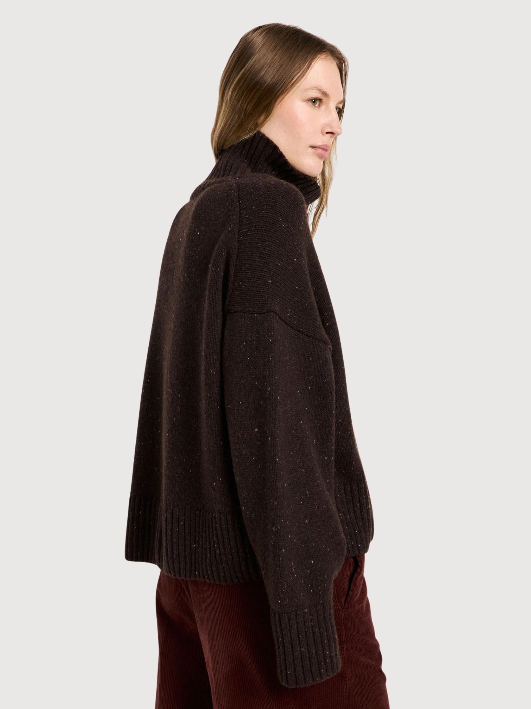Cropped Sweater Bitter Chocolate GOTS | Lanius