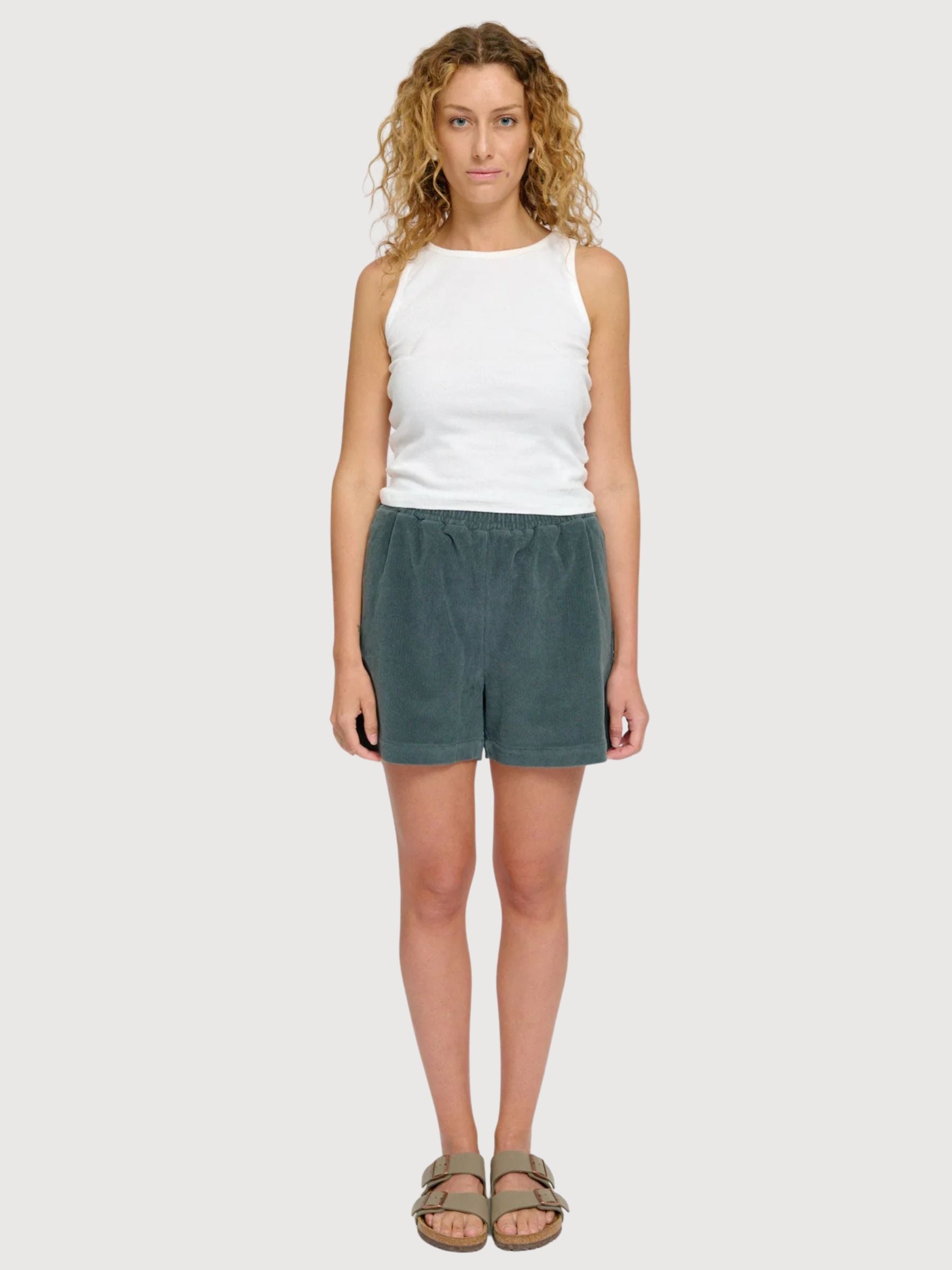 Pantaloncini in velluto a coste da donna, bottiglia di cotone | Mazine