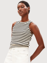 Top a maglia a righe nero non tinto | Armedangels