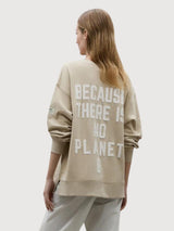 Beige Sweatshirt Woman Mossalf with Back Print | Ecoalf