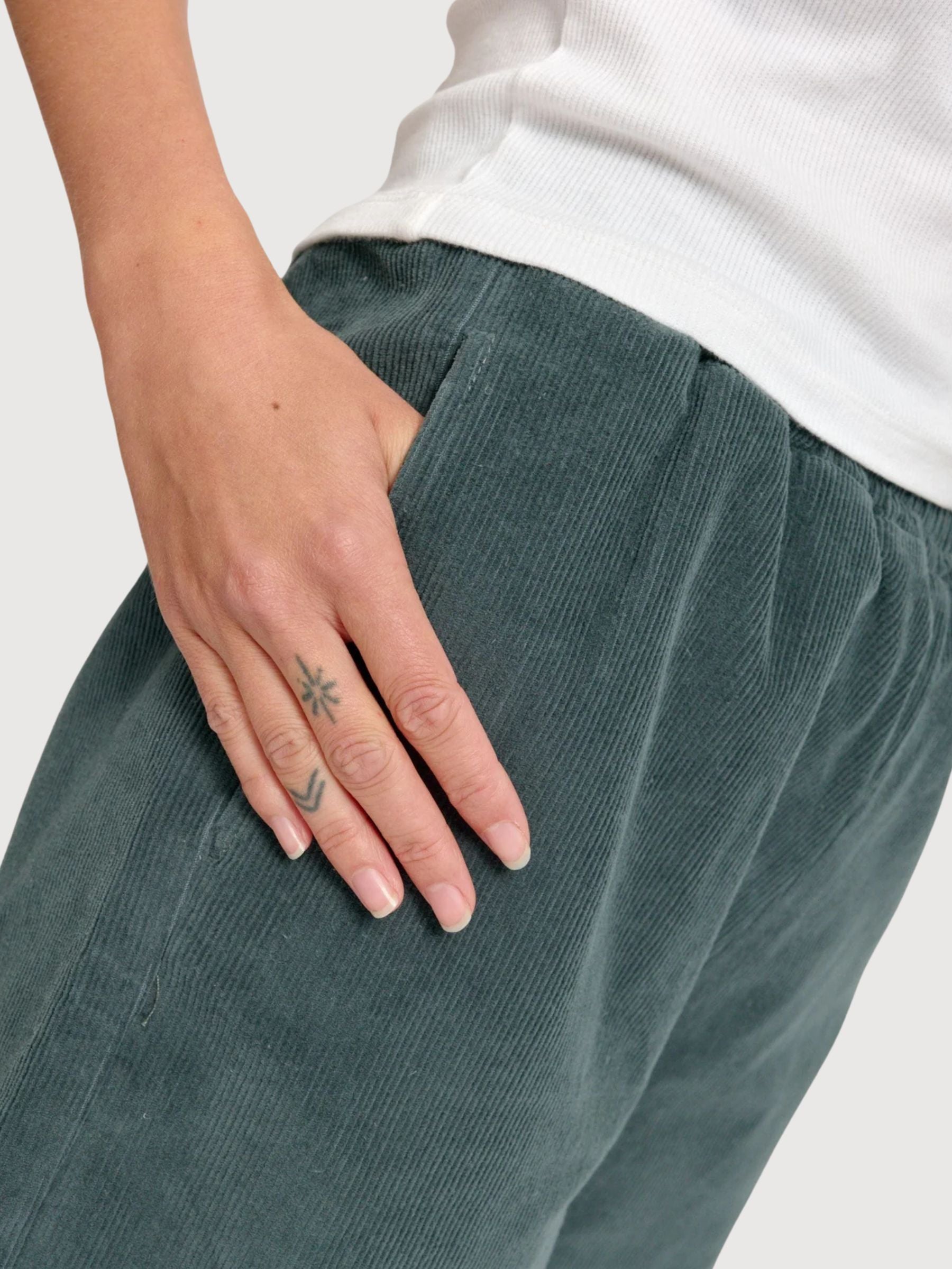 Pantaloncini in velluto a coste da donna, bottiglia di cotone | Mazine