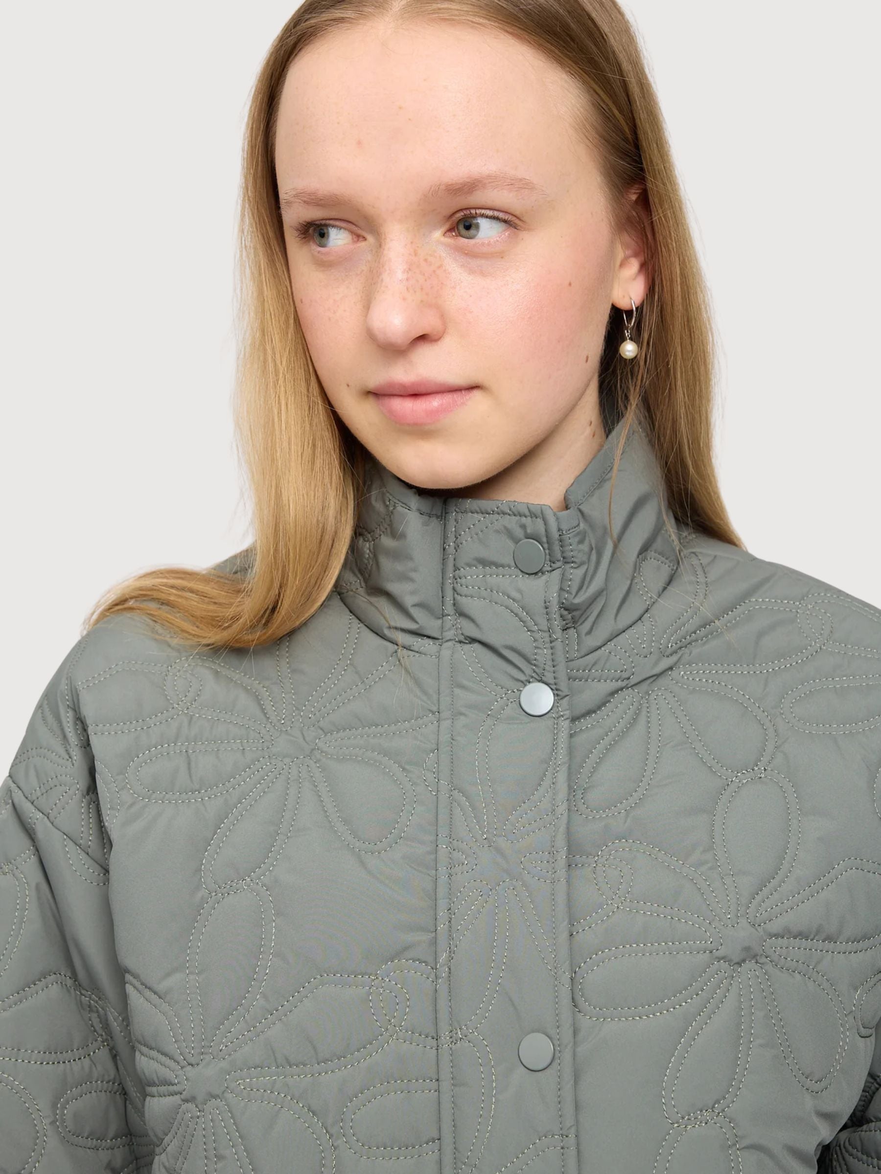 Jacket Floral Quilt Green Woman | Mazine