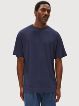 T-Shirt Maarkos Linen Blend Navy Man | Armedangels