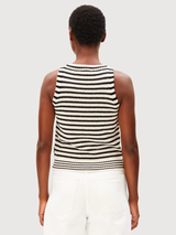 Top a maglia a righe nero non tinto | Armedangels