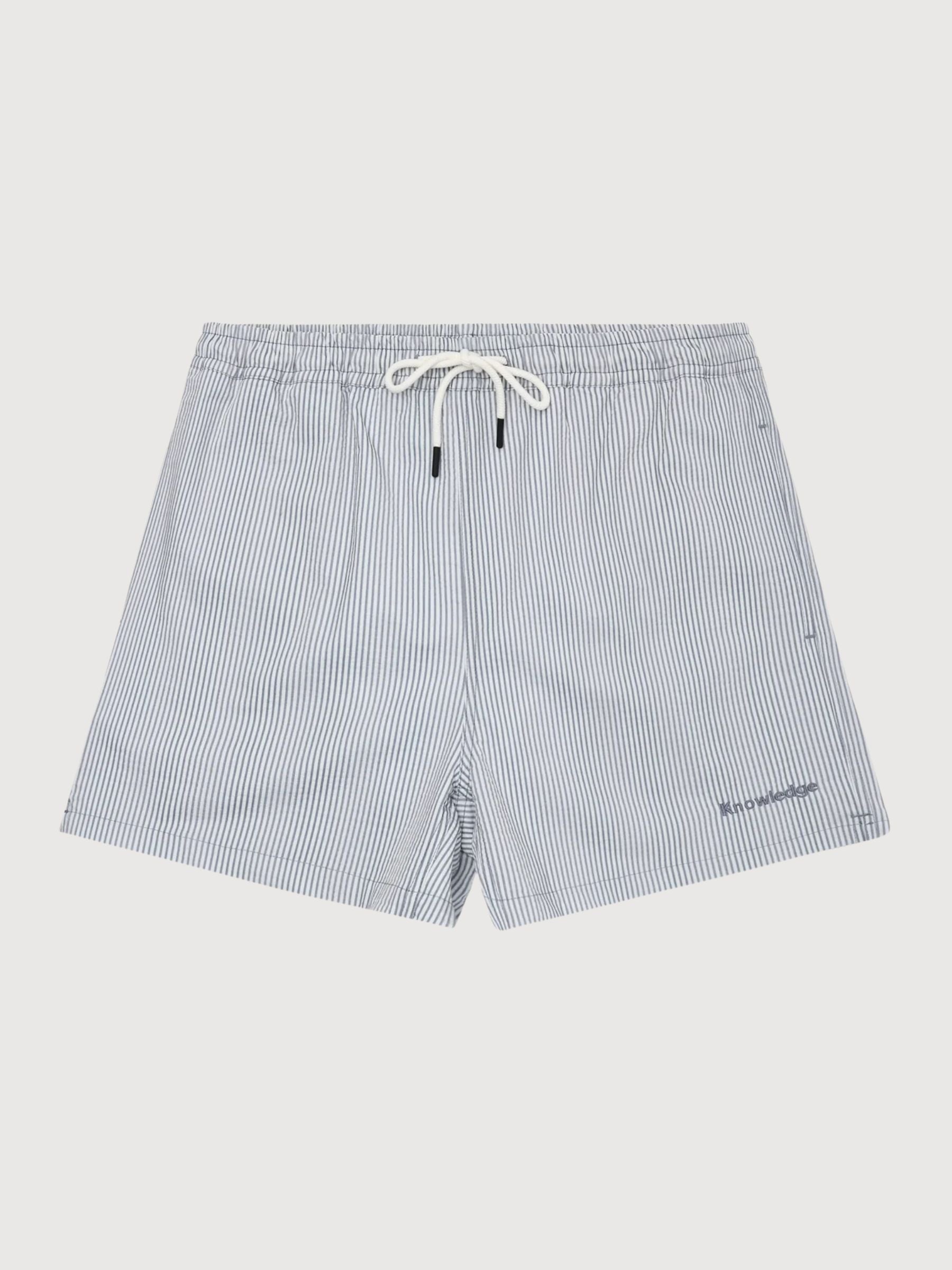 Bermudashorts aus Seersucker mit Streifen | Knowledge Cotton Apparel