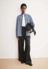 Start with Stripe Loose Shirt Blouse Dusty Moon | ARMEDANGELS