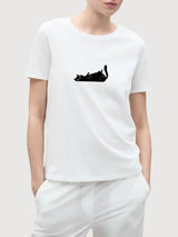 Sara T-Shirt Gatto-Riposo Bianco | Re-Bello