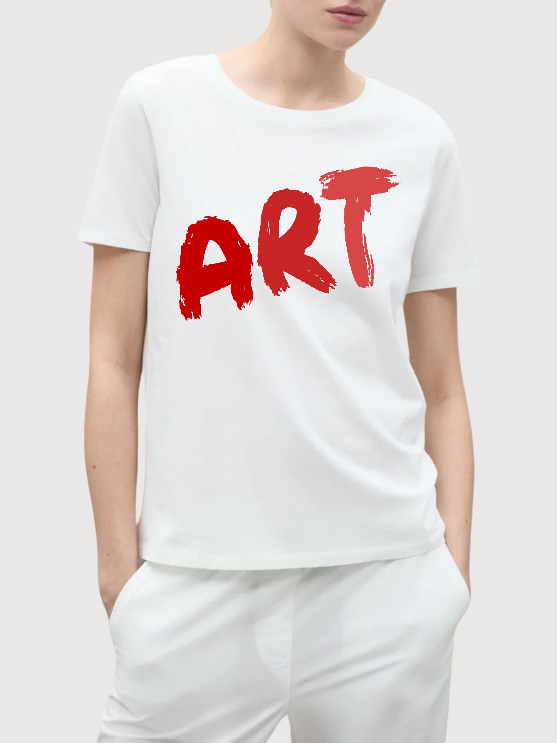 Sara T-shirt Art White | Re-bello