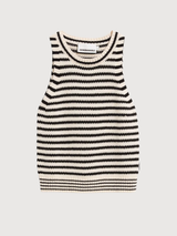 Top a maglia a righe nero non tinto | Armedangels