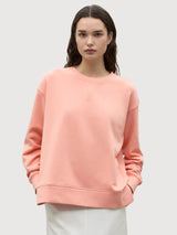 Orange Sweatshirt Frau Mossalf mit Rückdruck | Ecoalf
