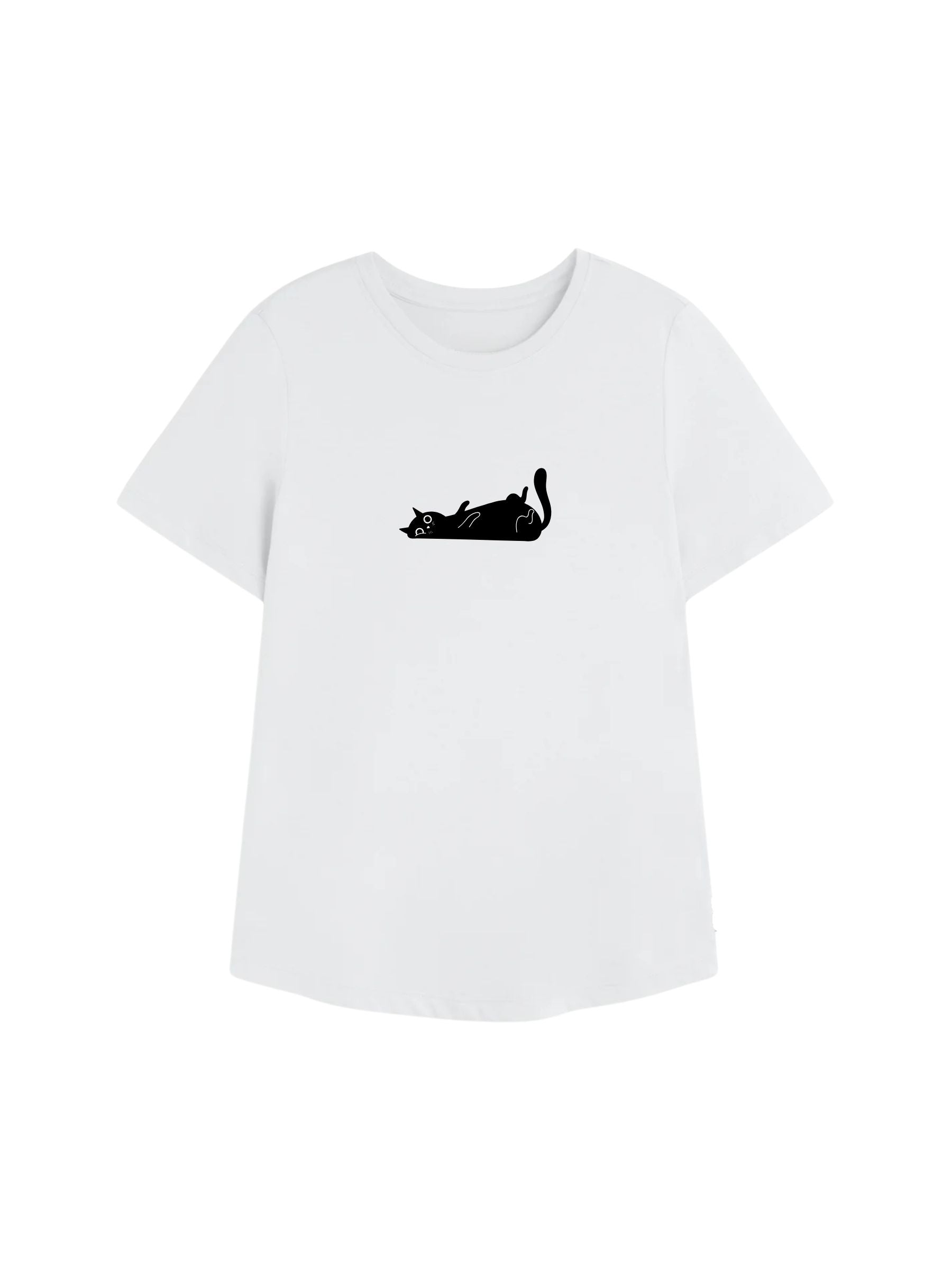 Sara T-Shirt Cat-Rest White | Re-Bello