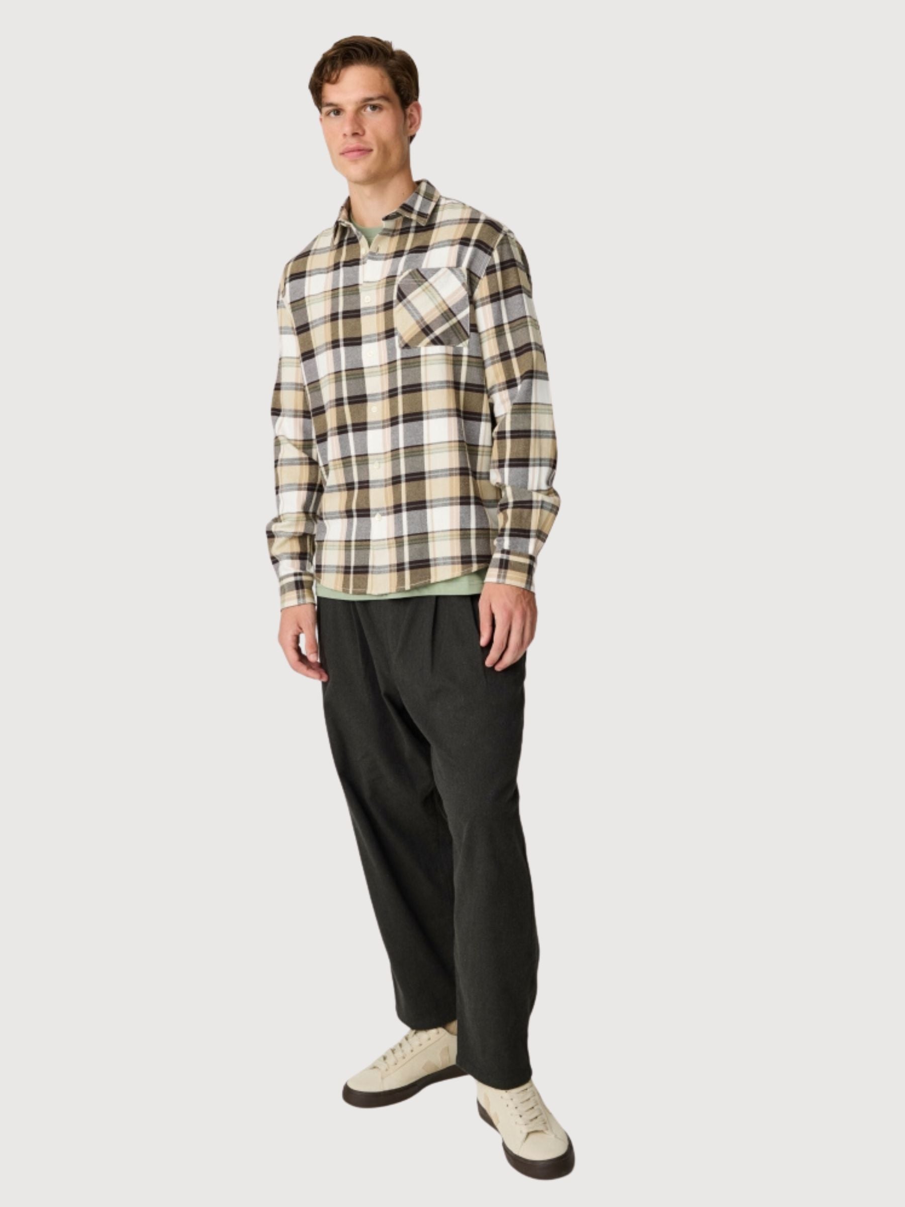 Shirt Checked Brown Man | Knowledge Cotton Apparel