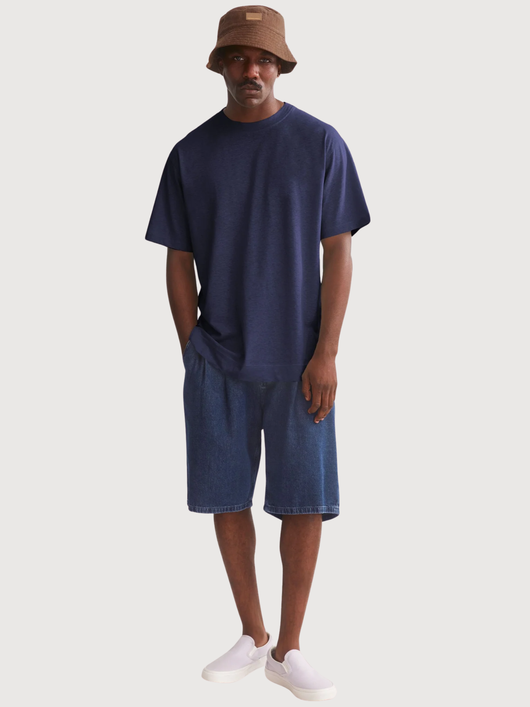T-Shirt Maarkos Linen Blend Navy Man | Armedangels