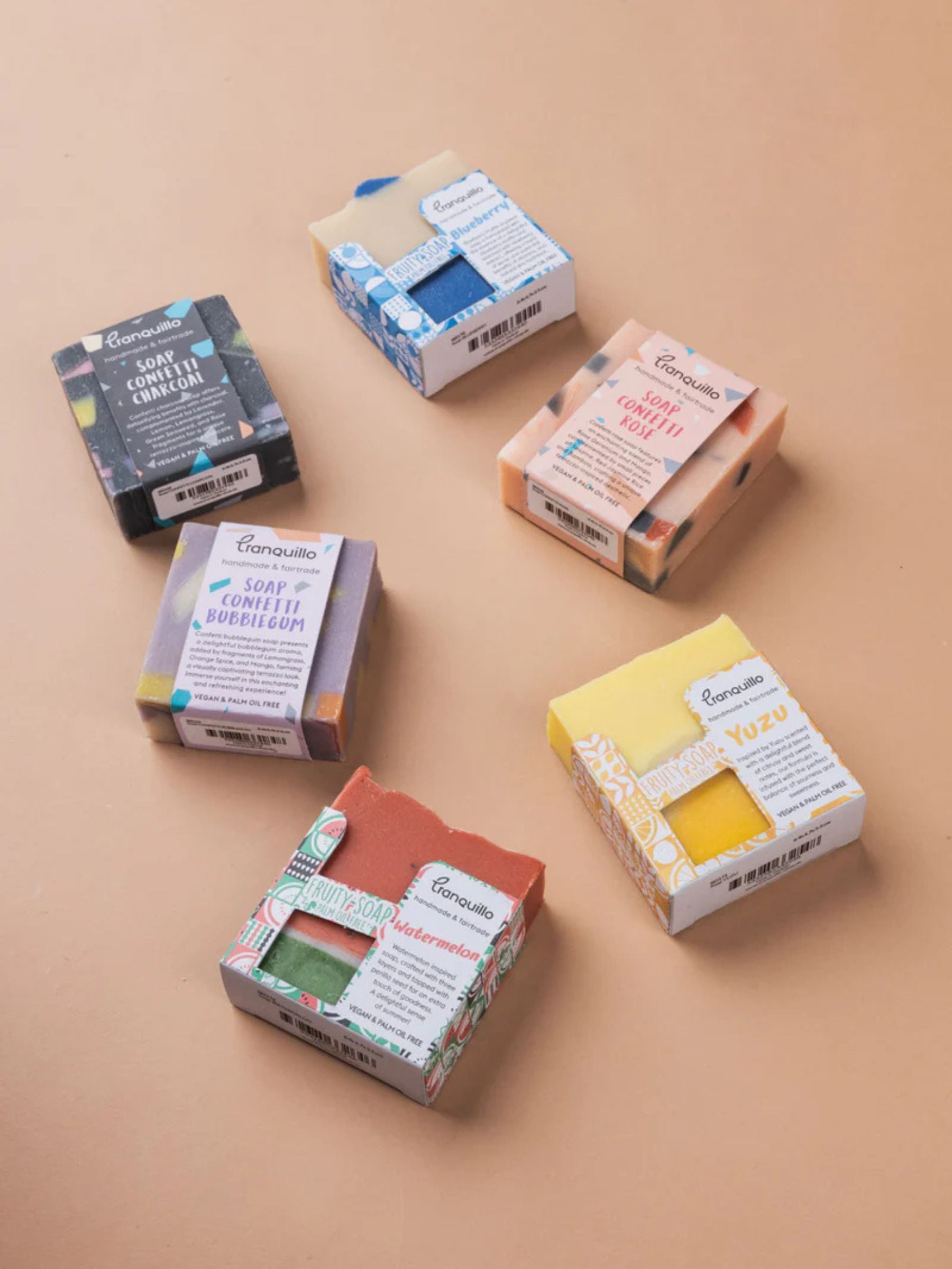 Seife CONFETTI CHARCOAL bunt | Tranquillo