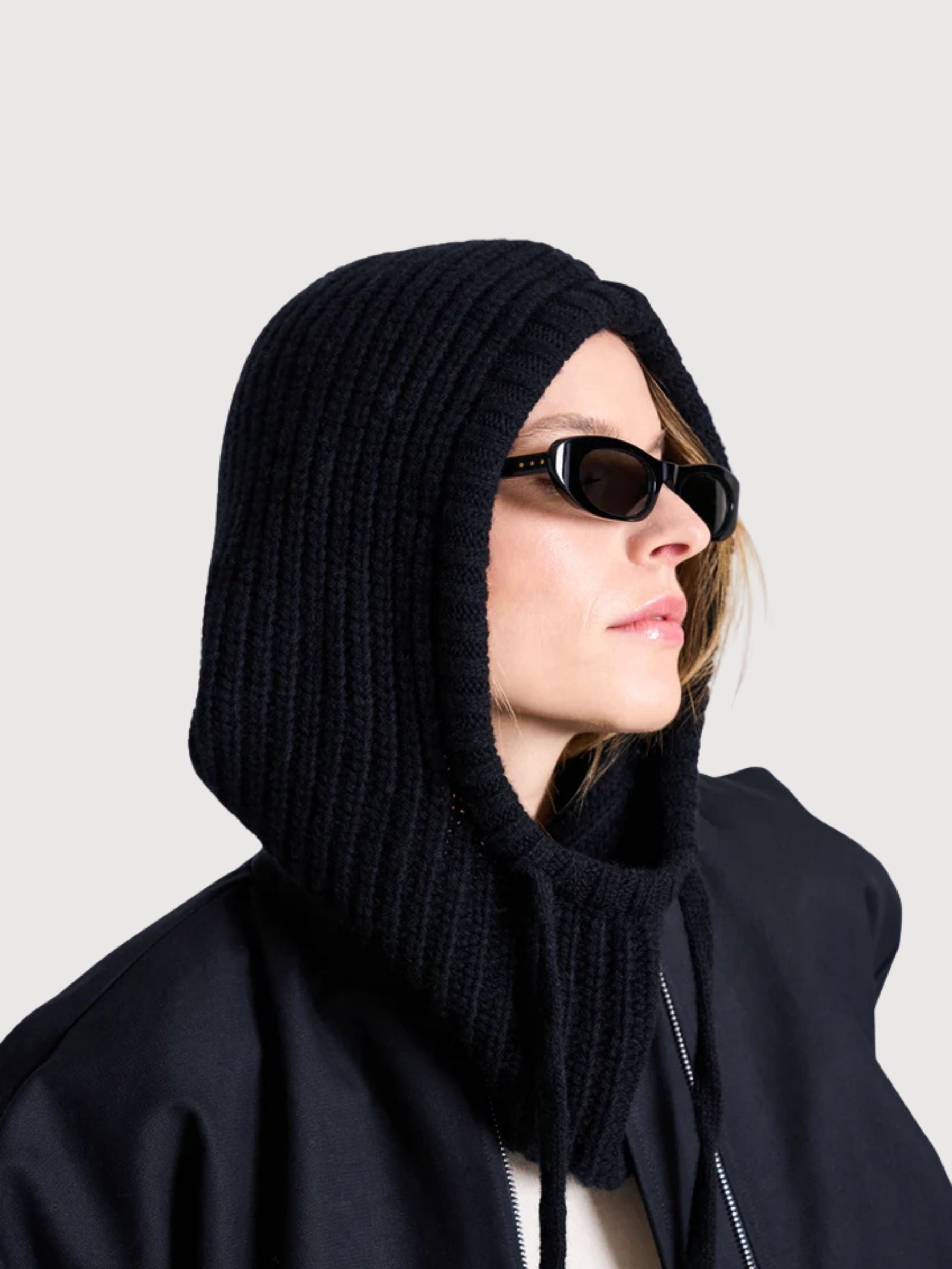 Passamontagna Wooly Pioggia Nero | Jan N June