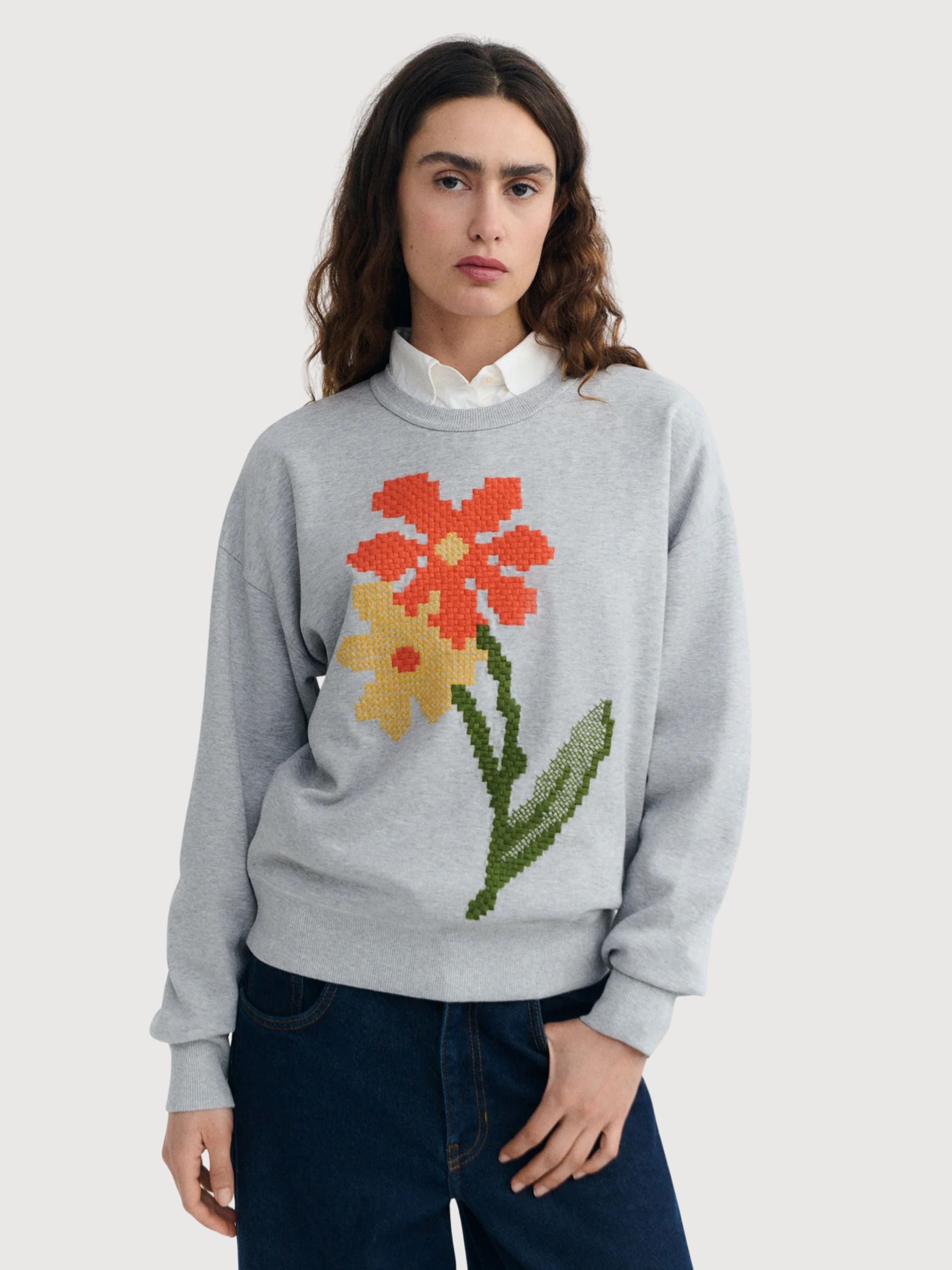 Sweatshirt Jodie Poppy Grey Damen | Thinking Mu