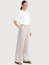 Pants Vickleby Linen Ecru Woman | Dedicated