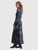 Dress Pin-Tucked Longsleeve Black Tie-Dye | Rotholz