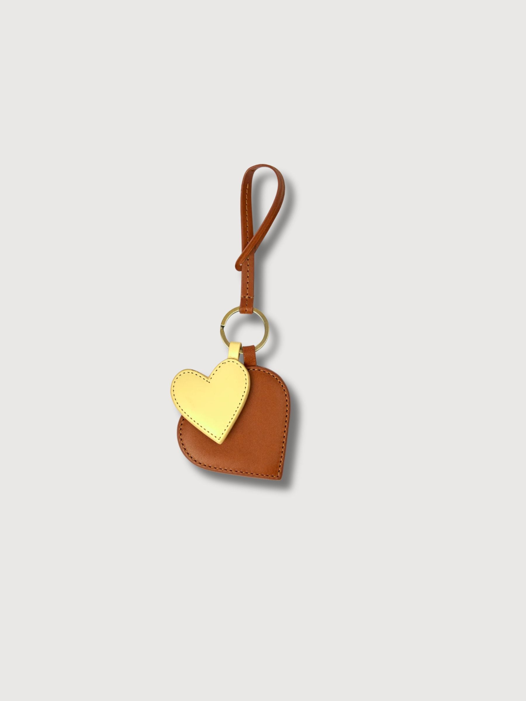 Keyring Bag Charm Hearts Brown | O My Bag