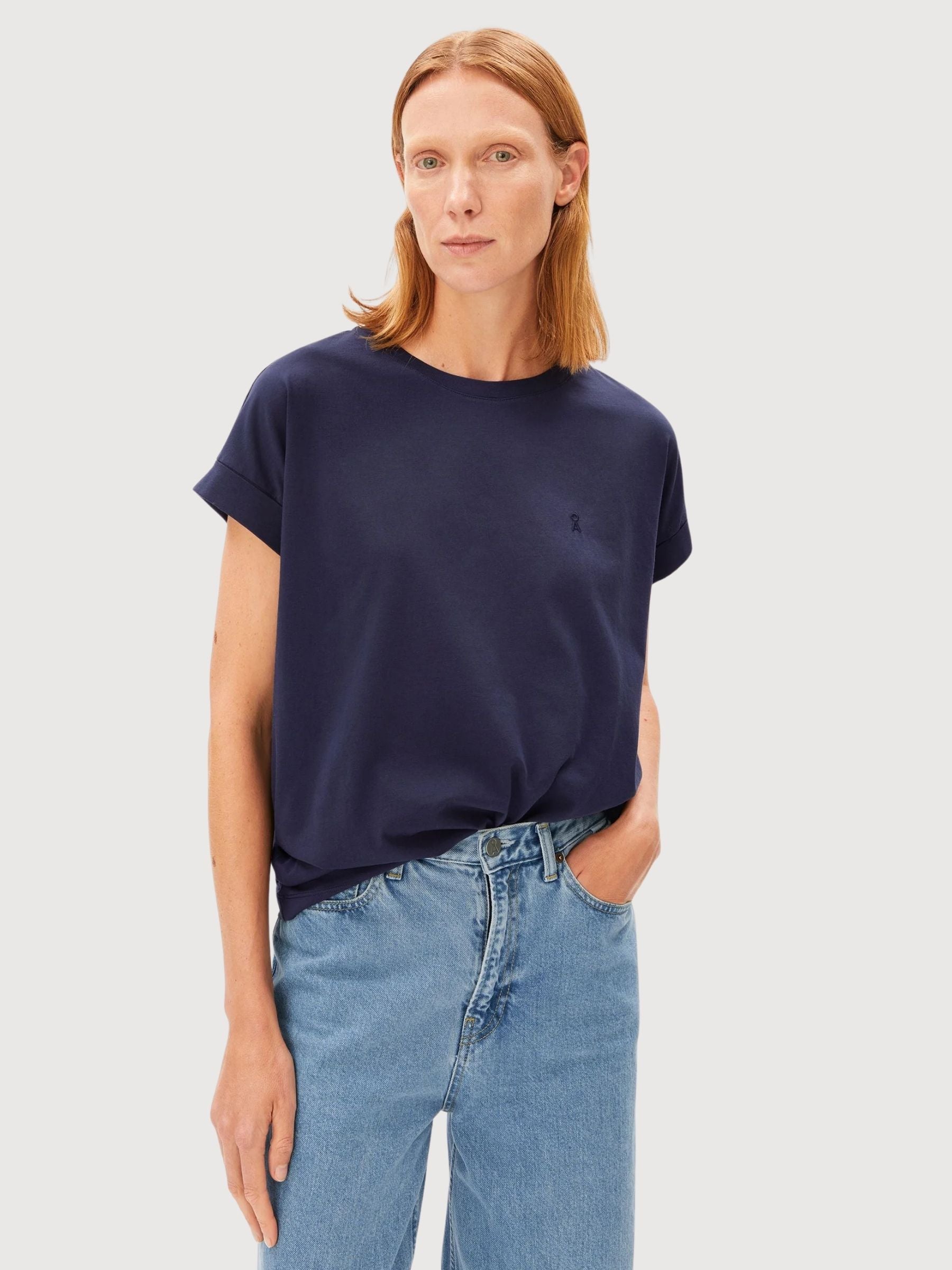 T-Shirt Idaara Tinted Navy Woman | Armedangels