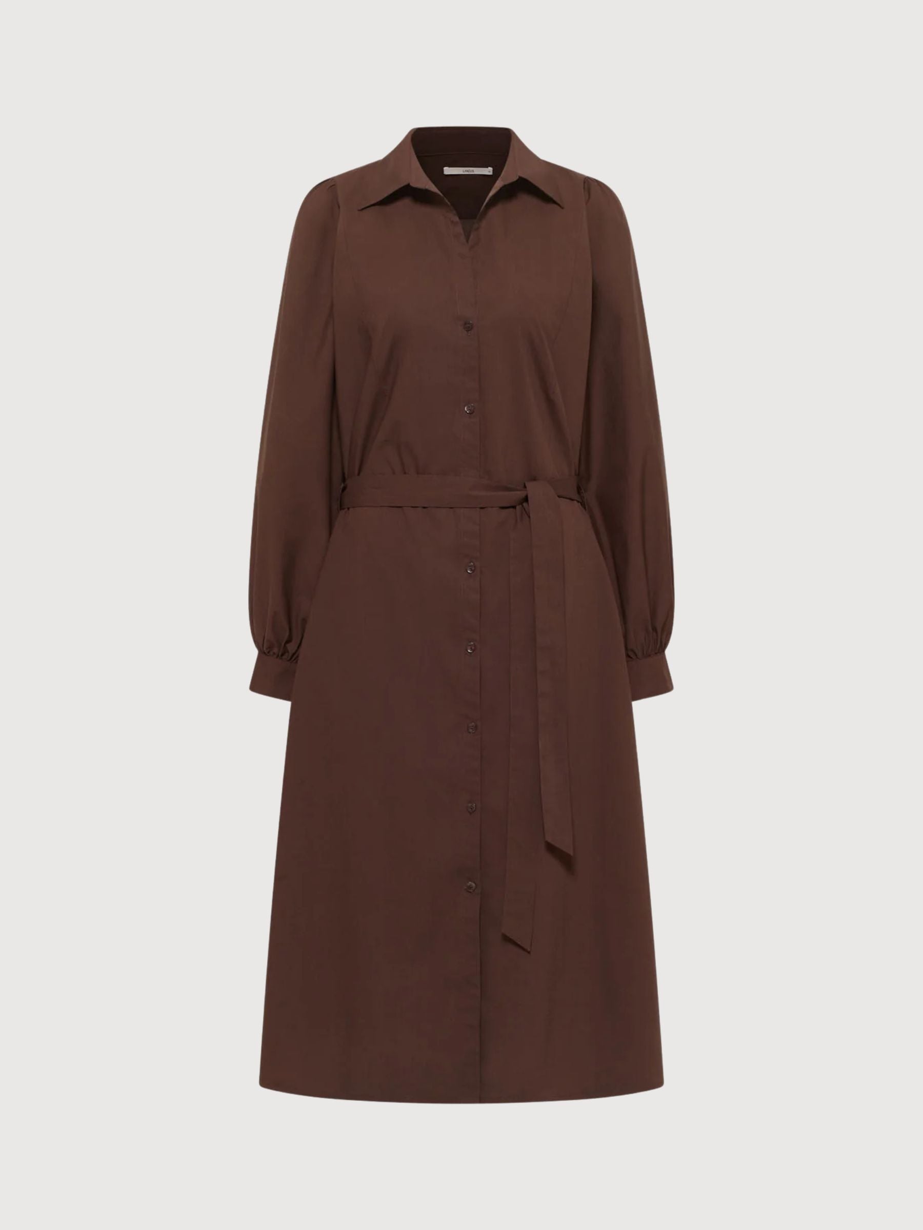 Dress With Ruffles Chocolate Cotton | Lanius