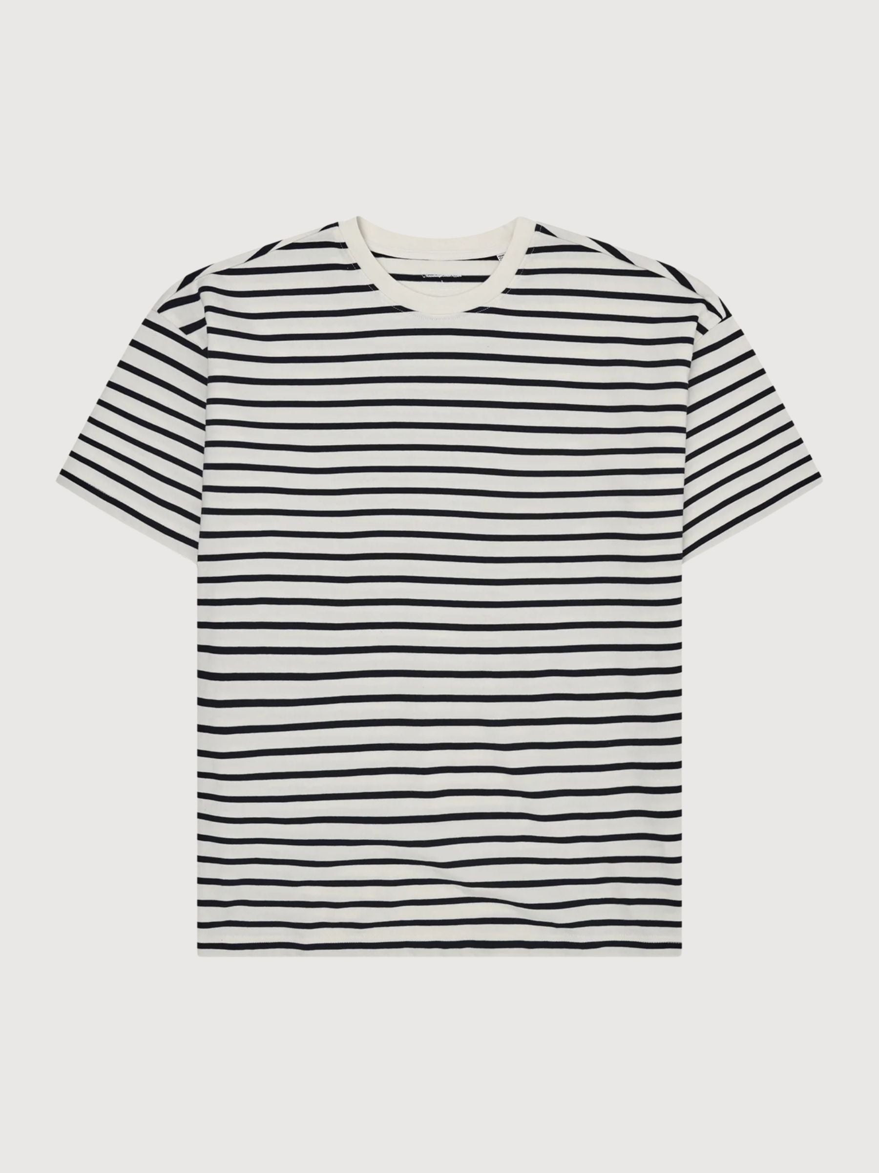 Organic Cotton Striped T-Shirt GOTS/Vegan Navy | KNOWLEDGE COTTON APPAREL