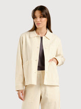Jacket Stiby Work Stripe Weiss | Dedicated