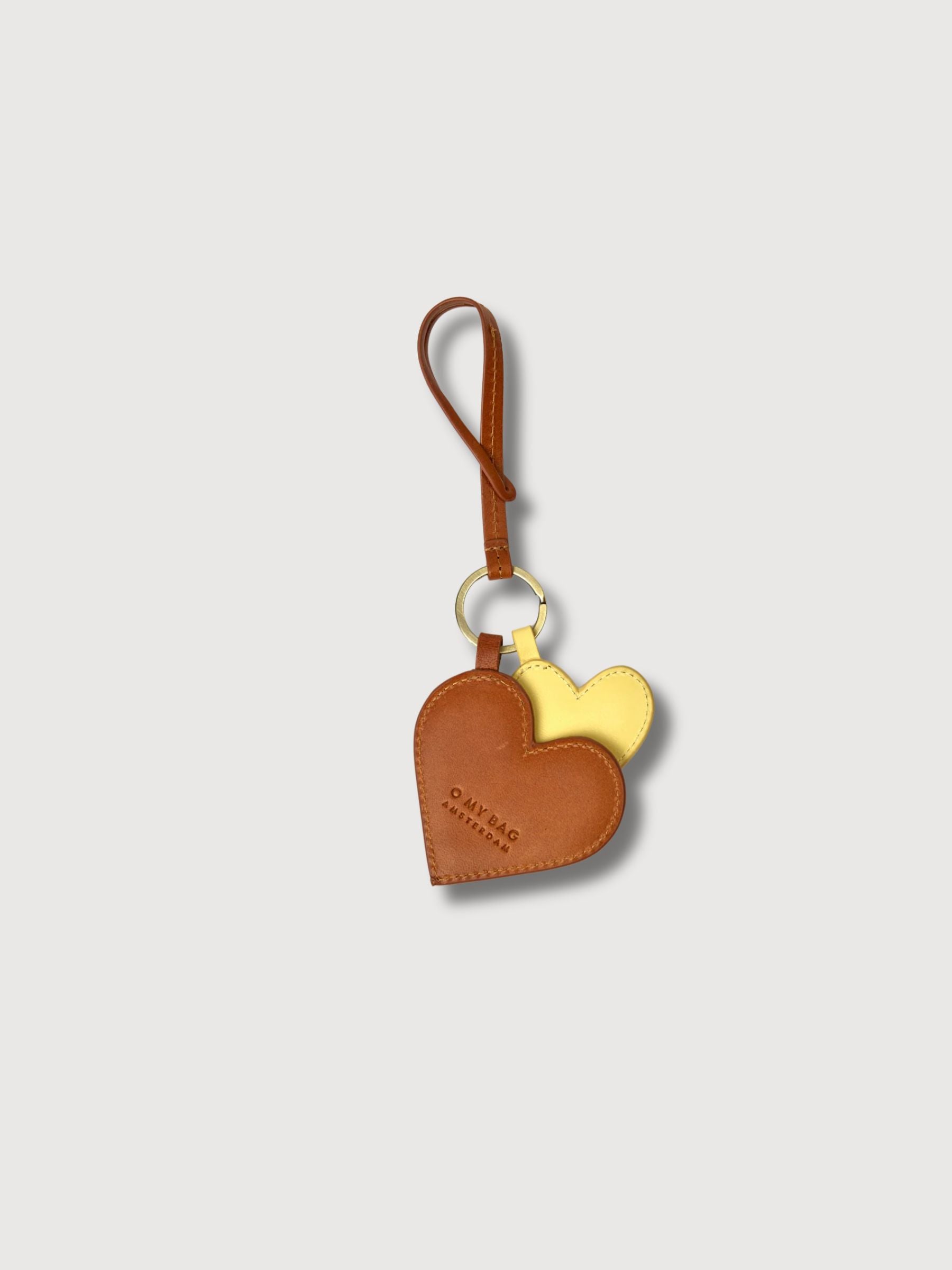 Keyring Bag Charm Hearts Brown | O My Bag