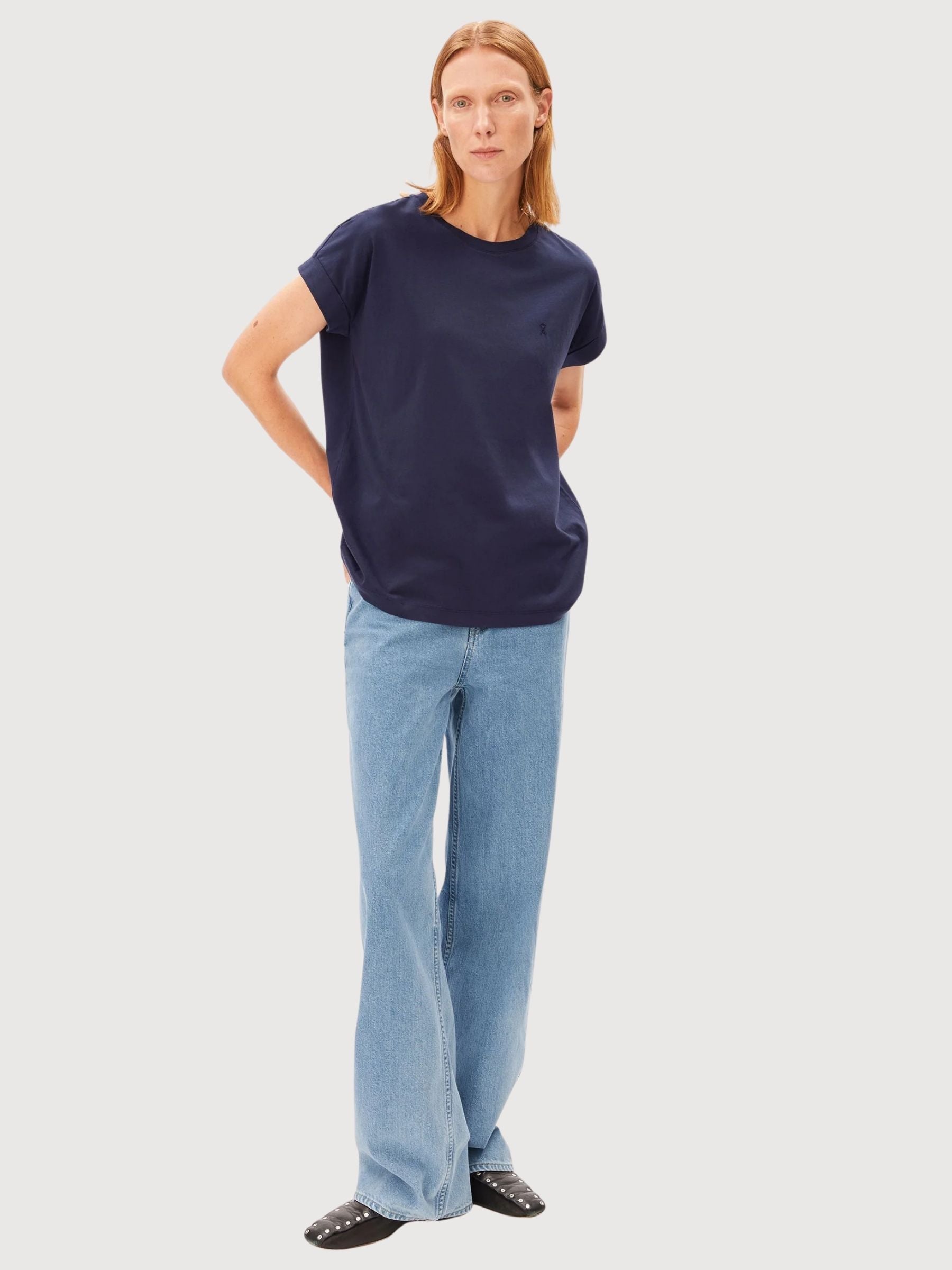 T-Shirt Idaara Tinted Navy Woman | Armedangels
