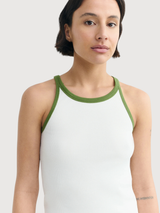 Top Harriet White Green Contrast Ecru | Thinking Mu