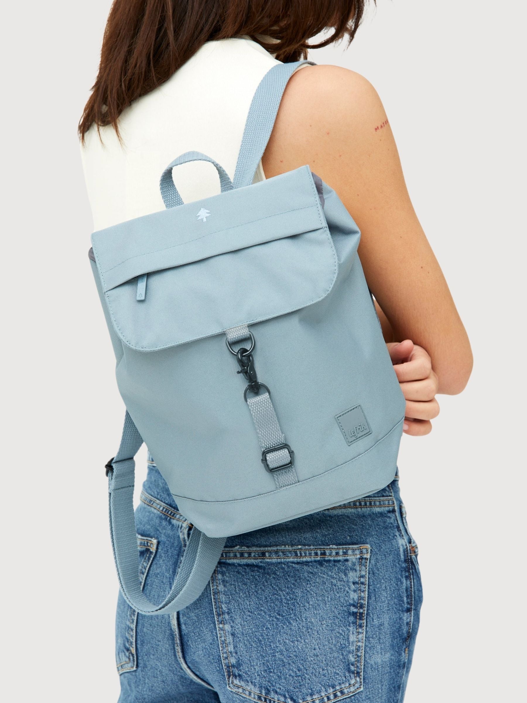 Kaut Mini Stone Blue recycled polyester backpack Lefrik