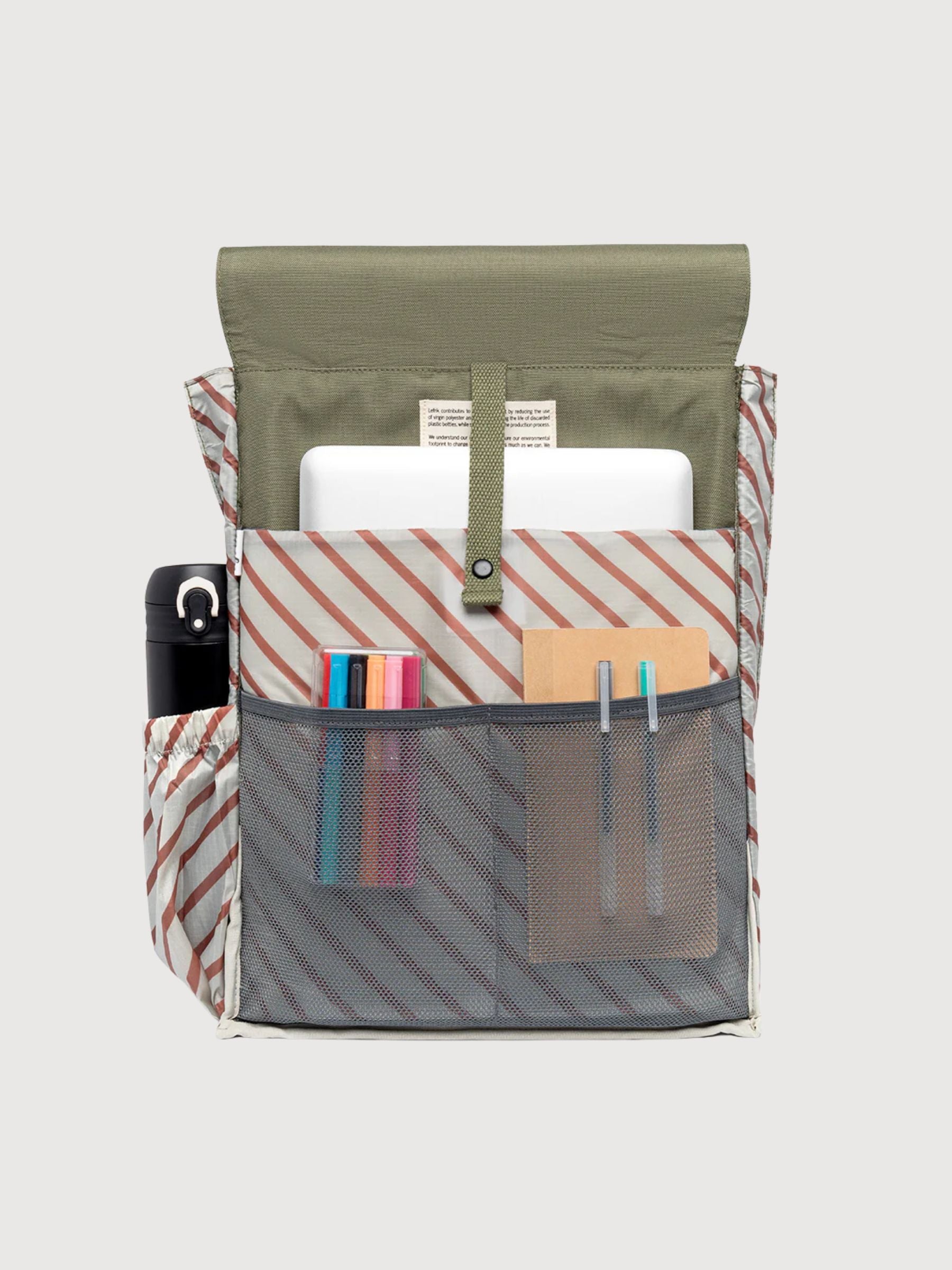 Handy Stripes Olive Rucksack | Lefrik