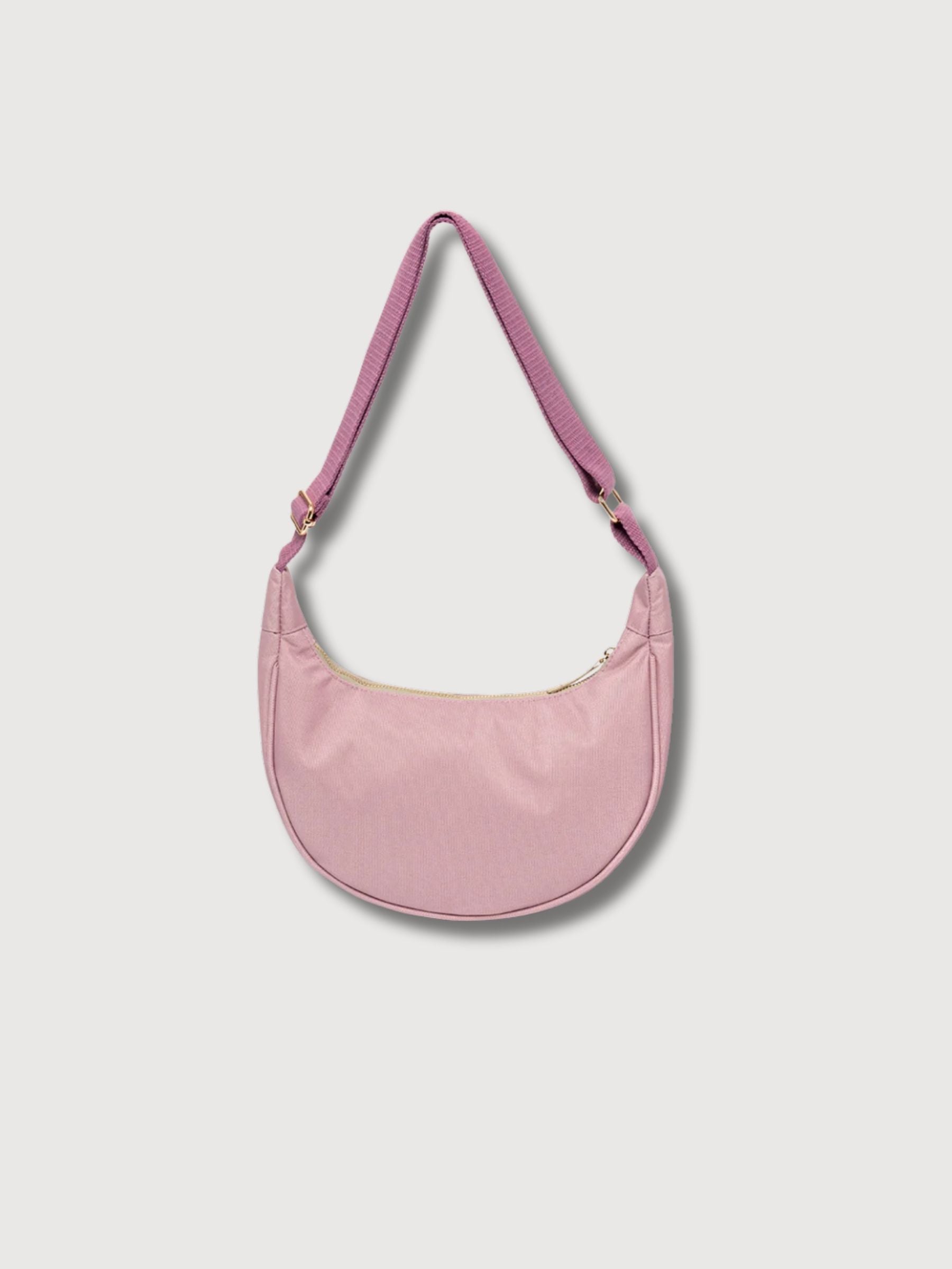 Lua Stripes Mauve Half Moon Bag | Lefrik