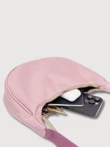 Lua Stripes Mauve Halbmondtasche | Lefrik