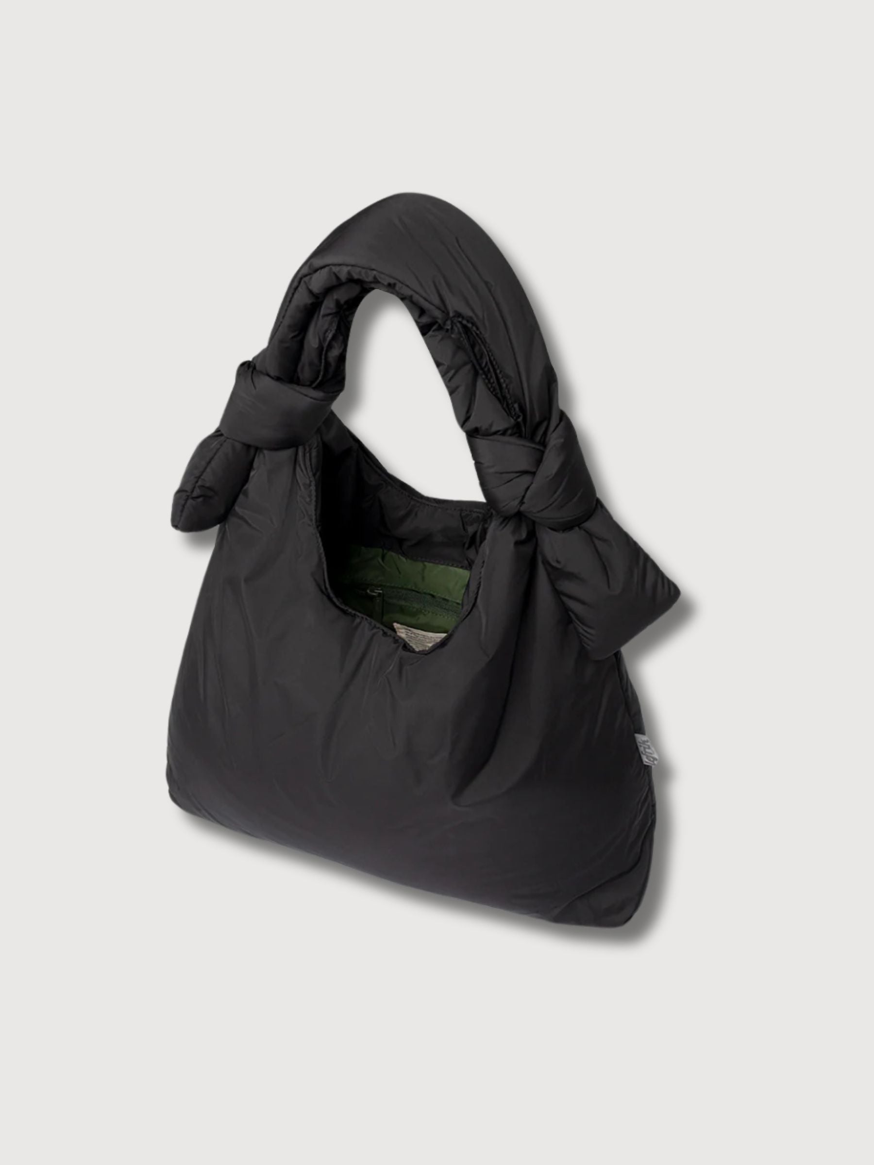 Biwa Puffy Mini Bag Black In Recycled Polyester | Lefrik