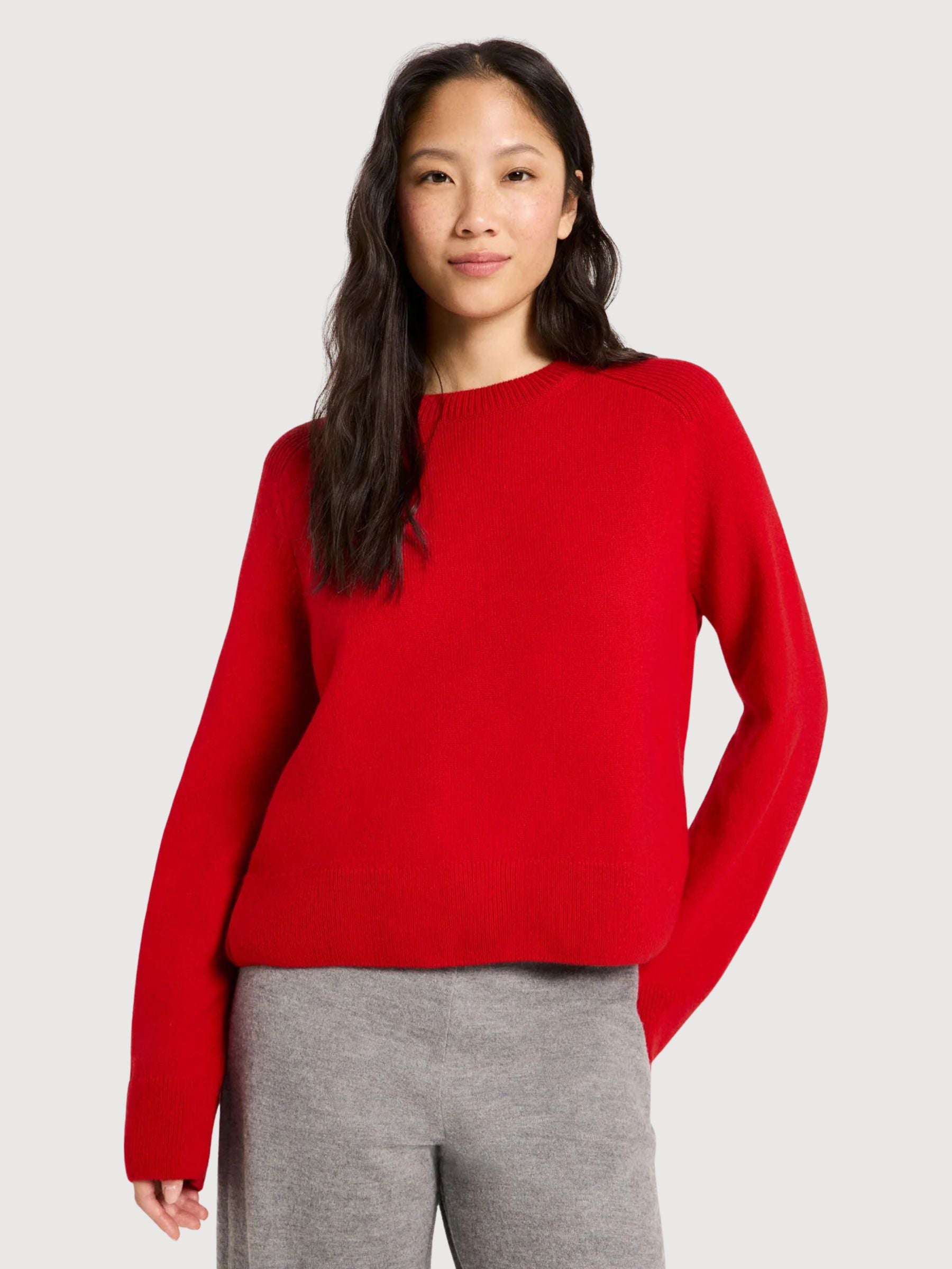 Cropped Sweater GOTS Red | Lanius