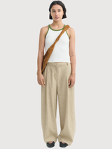 Top Harriet White Green Contrast Ecru | Thinking Mu